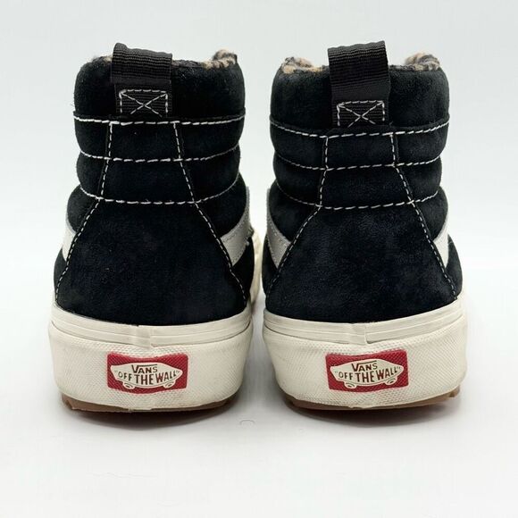 Vans SK8-HI Mte Black Suede Leopard Print Lace Up Sneakers - Big Kids 4.5 - Picture 4 of 10